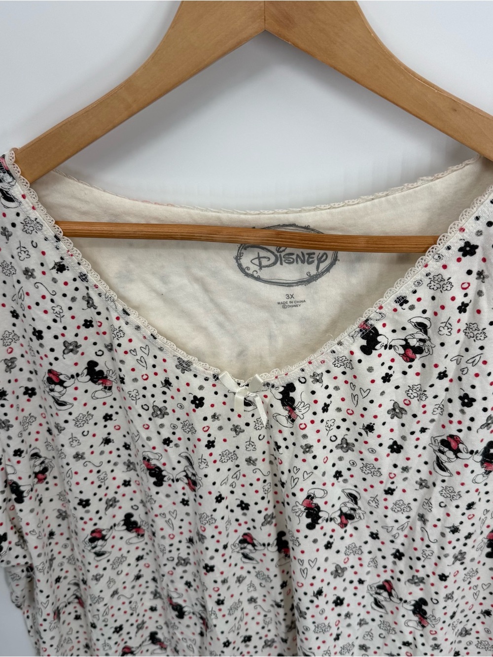 Disney Mickey Minnie Two Piece Pajama Set SIZE 3X Short Sleeve Cotton Polka Dot - Picture 8 of 9